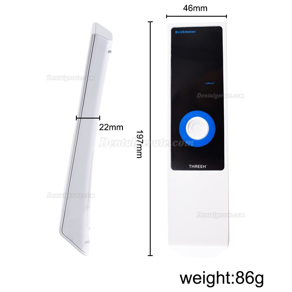 THREEH BLUEmeter Dental Polymerisationslichtmessger&auml;t Led Radiometer 50-3600 mW/cm&sup2;